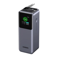 Павербанк 20000mAh Ugreen PB726 USB + USB-C, 165 Вт, вбудований кабель, сертифікат CCC (сірий)
