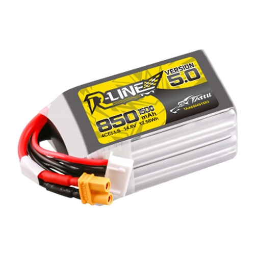 Tattu R-Line Battery Version 5.0 850 mAh 14.8 V 4S1P 150C XT30U-F