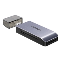 Adapter USB 4 w 1 UGREEN czytnik kart SD + microSD CM180 (srebrny)
