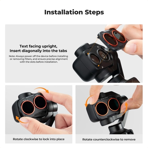 K&F; Concept 4-Piece ND/PL Filter Set for the DJIOsmo Pocket 4P Camera
