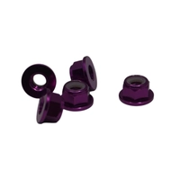 M5 Nylon Lock Nut Set - Various Colors, Pack of 5 (Color: Purple)