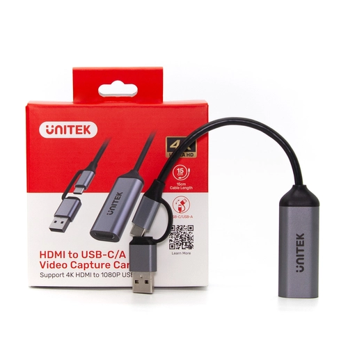 Grabber video Unitek USB-C/A, 4K HDMI 1.4b