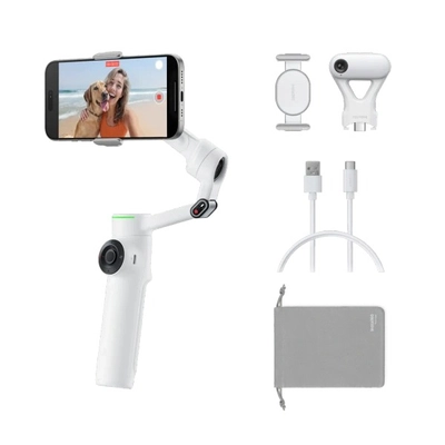 Insta360 Flow 2 Pro AI Tracker Bundle Smartphone Gimbal (Summit White)