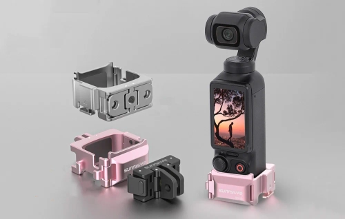 Mocowanie do szybkiego montażu 1/4'' w kształcie kocich uszu Sunnylife do DJI Osmo Pocket 3 (tytanowe)
