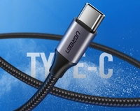 Кабель USB до USB-C QC3.0 UGREEN US288 0,25м з алюмінієвим штекером (чорний)
