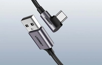 Kabel USB do USB-C kątowy UGREEN US284 3A Quick Charge 3.0 3m (czarny)