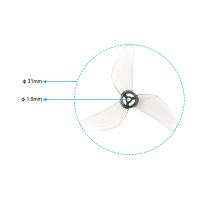 Śmigła Gemfan 1207 3-łopatkowe, wał 1.0mm - szare przezroczyste | seria Air65 II (4szt)