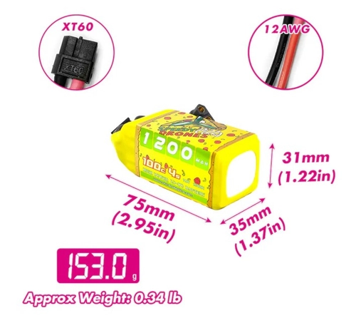 CNHL 1200mAh 14.8V 4S 100C (Pizza) XT60 Battery