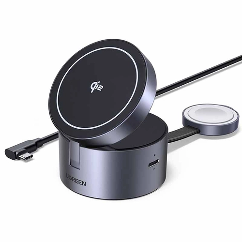 Магнітний зарядний пристрій 3в1 UGREEN 25W USB-C W712 (чорний)