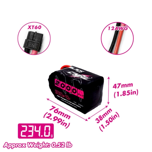 CNHL 2000mAh 14.8V 4S 100C LiPo Battery (Black) XT60