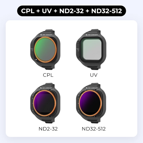 Set of 4 CPL+UV+VND2-32+VND32-512 K&F Concept filters for drone DJI Mini 5 Pro