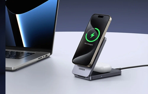 UGREEN W706 magnetic 2-in-1 wireless charger, MagSafe W706, 15W (black)