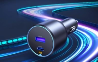 Ugreen EC701 car charger, USB + USB-C, 63W (black)