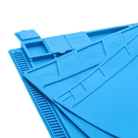 Silicone Soldering Mat with Organizers and Magnets (450×300x16mm Blue)