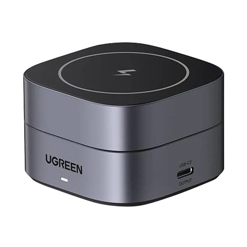 Qi 2-in-1 inductive charger Ugreen W256 for iPhone, AirPods, 20W (black) + USB-C to USB-C cable 1m