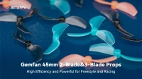 Śmigła 3-łopatkowe Gemfan 45 mm (wał 1,5 mm, 4 szt.) - niebieskie