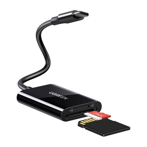 Зчитувач карт USB-C 2в1 Ugreen CM265 (чорний)