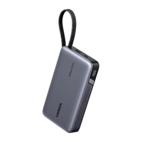 Powerbank 20000mAh Ugreen PB551, 145W, USB + USB-C, built-in cable (gray)