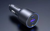 Ugreen EC703 Car Charger, USB + 2x USB-C, 75W (Black)