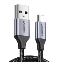 USB to USB-C QC3.0 cable UGREEN US288 0.25m with aluminum plug (black)