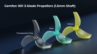 Gemfan 1611 3-blade propellers (1.5 mm shaft) - transparent blue