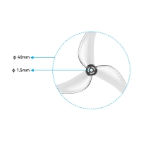 Śmigła Gemfan 1611 3-łopatkowe (wał 1,5 mm) - przezroczyste żółte