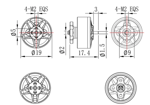 Pilotix 1405 3200KV Motor